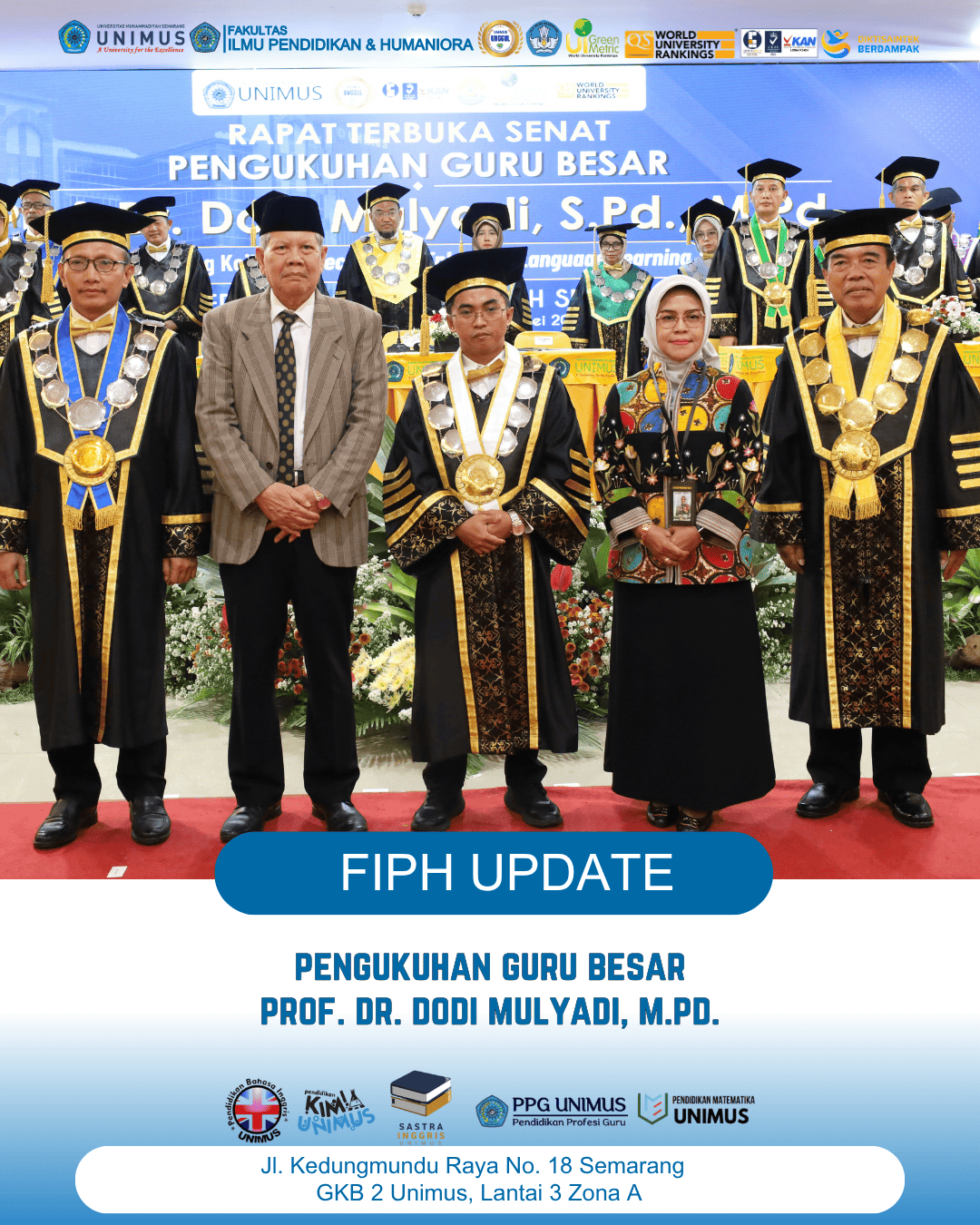 Read more about the article Dekan FIPH UNIMUS Resmi Dikukuhkan sebagai Guru Besar Bidang TELL