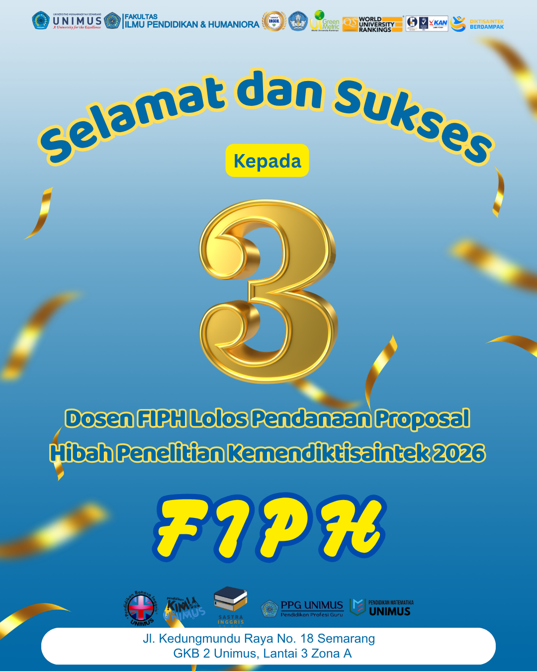 Read more about the article Tiga Dosen FIPH UNIMUS Lolos Pendanaan Hibah Penelitian Kemendiktisaintek 2026